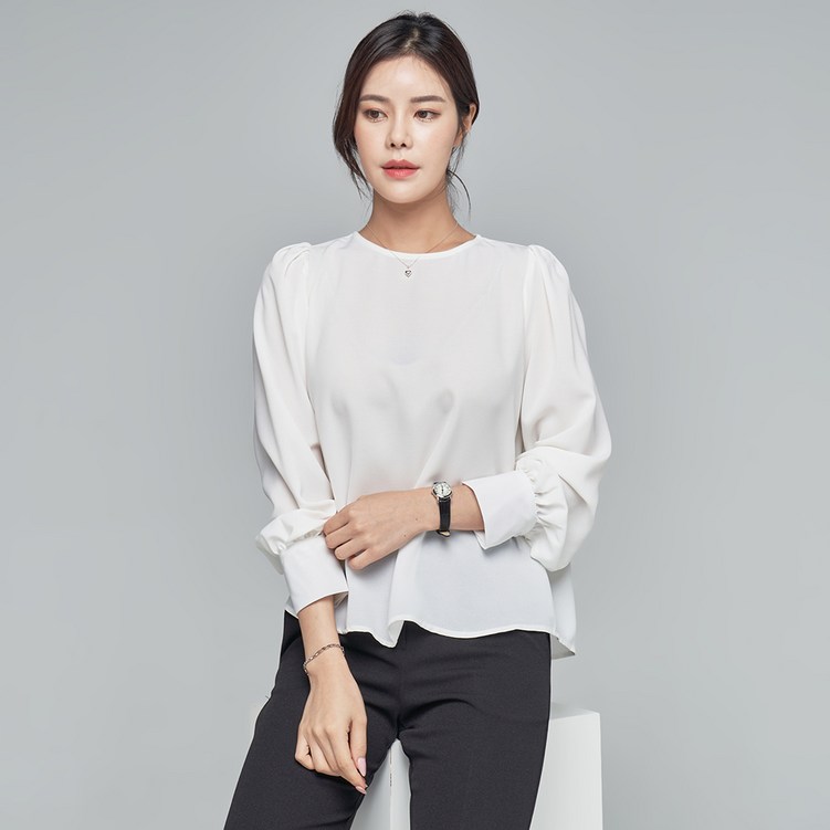 윈디윈디 여성용 러블리 링클프리 데일리 오피스룩 셔링 블라우스 D08I7wb3060
