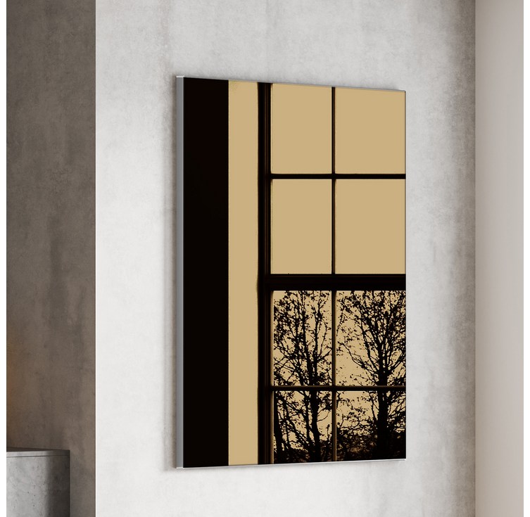 벽걸이 브론즈경 매트실버프레임 액자형 거울 900 x 600 mm, 혼합색상