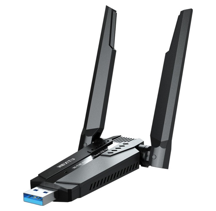 넥스트유 래이판 WiFi6E 트라이밴드 듀얼 외장안테나 무선랜카드, 1개