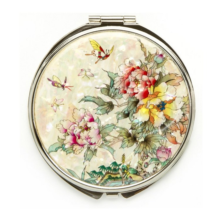 포미모어 자개손거울 전통 나전칠기 원형손거울 70mm, 1개, 목단꽃