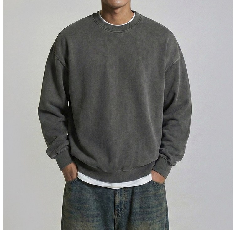 문컬렉션 쭈리 남녀공용 무지 피그먼트 맨투맨