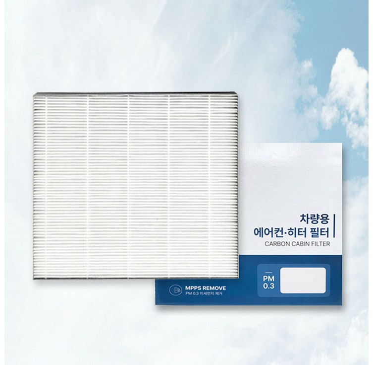 이필드 PM0.3 에어컨필터 현대 싼타페 DM 12년04월18년08월 초미세먼지 항균 히터필터 더프라임 호환, 4개, PM0.3 고효율 필터