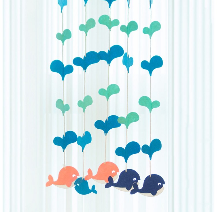 여름모빌 고래가족 바다생물 우산친구들 펠트가랜드 어린이집 유치원 여름환경구성 여름가랜드 3종