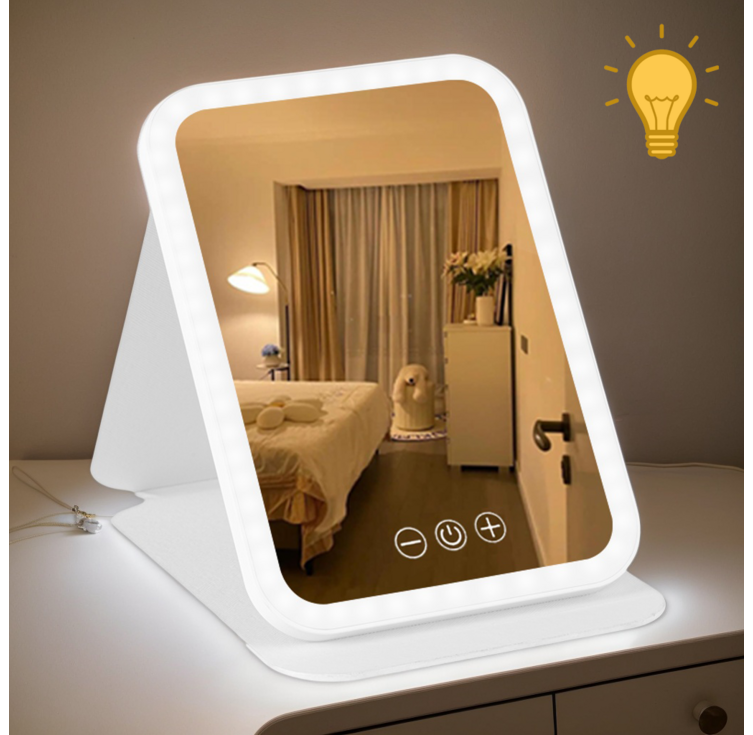 HHSSL 접이식 무선 LED 탁상거울