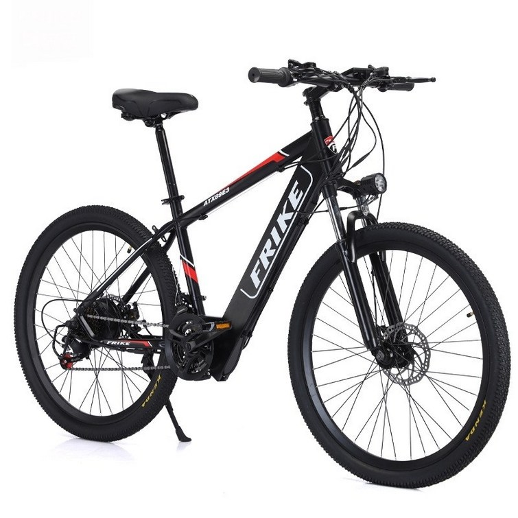 PAS 전기자전거 MTB 보조동력 출퇴근 파스 26인치 전동 바이크, 블랙레드