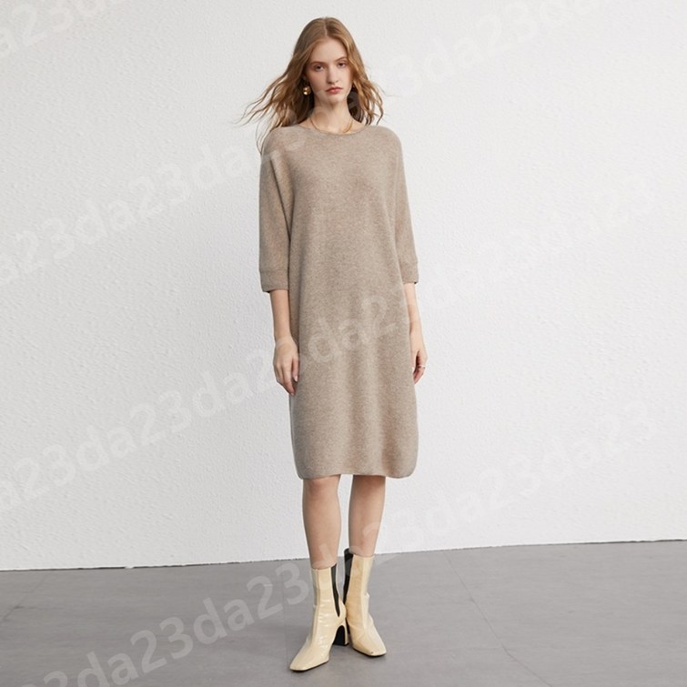 CASHMERE100 캐시미어니트원피스 7부소매 루즈핏 3컬러 CASHMERE100 캐시미어니트원피스 7부소매 루즈핏 3컬러