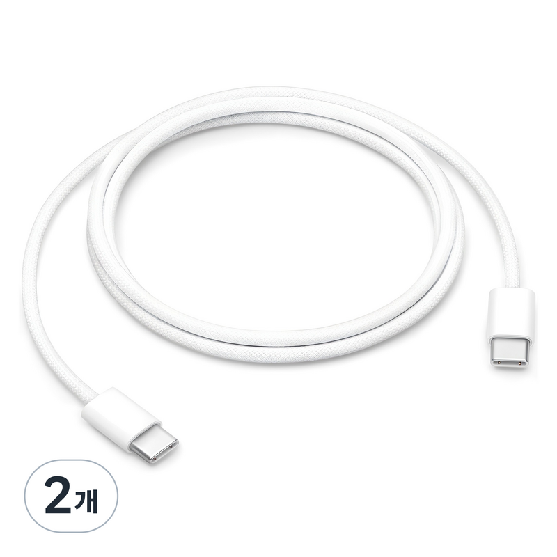 Apple 60W USB-C 충전 케이블, 1m, 화이트, 2개 1