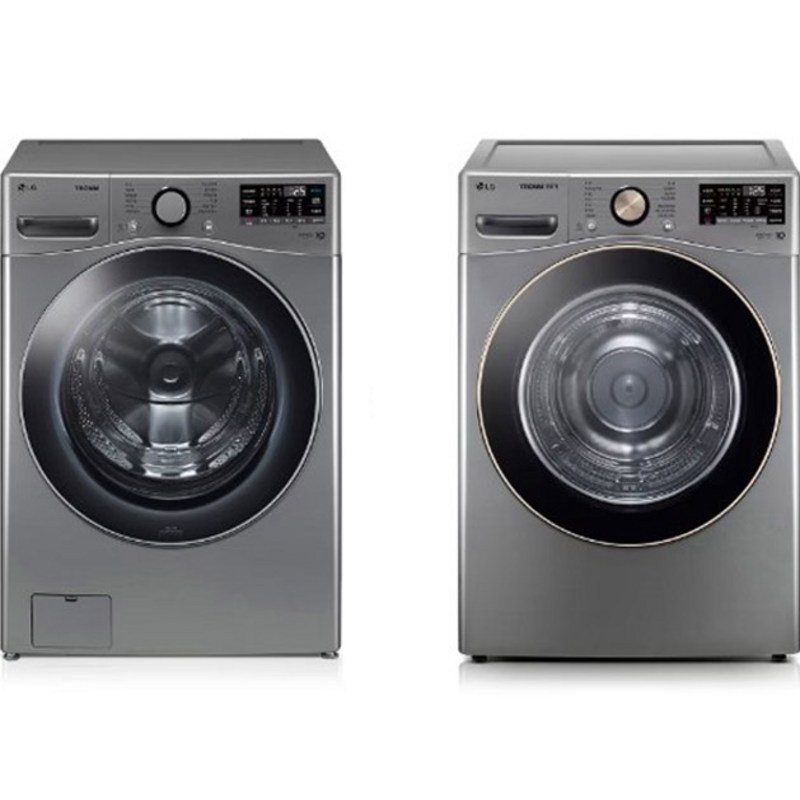 LG전자 트롬 드럼세탁기 21kg + 건조기 19kg F21VDSK-9VL 세트 방문설치, 스테인리스 실버 1