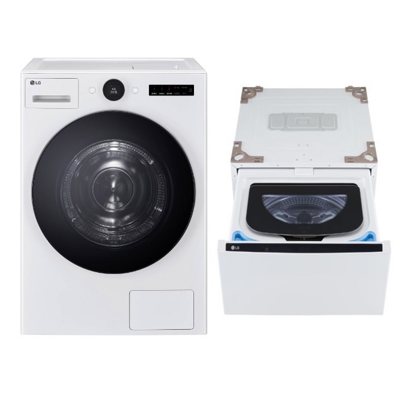LG전자 트롬 오브제컬렉션 건조기 + 미니워시 세탁기 세트 RD22WSX 22kg + 4kg 방문설치, 릴리 화이트 1