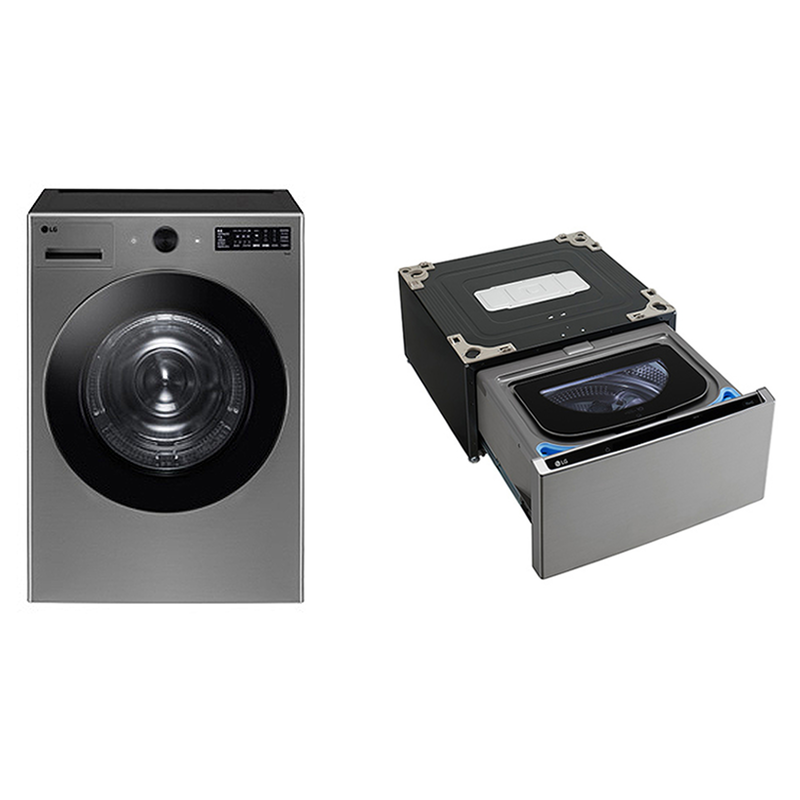 LG전자 트롬 오브제컬렉션 미니워시 세탁기 + 건조기 세트 4kg + 20kg 방문설치, 모던 스테인리스(세탁기), 스테인리스 실버(건조기), RG20VNX 1