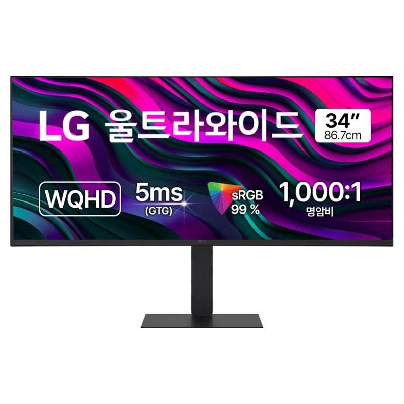 LG전자 WQHD 울트라와이드 모니터 방문설치, 86.7cm, 34U650A 1