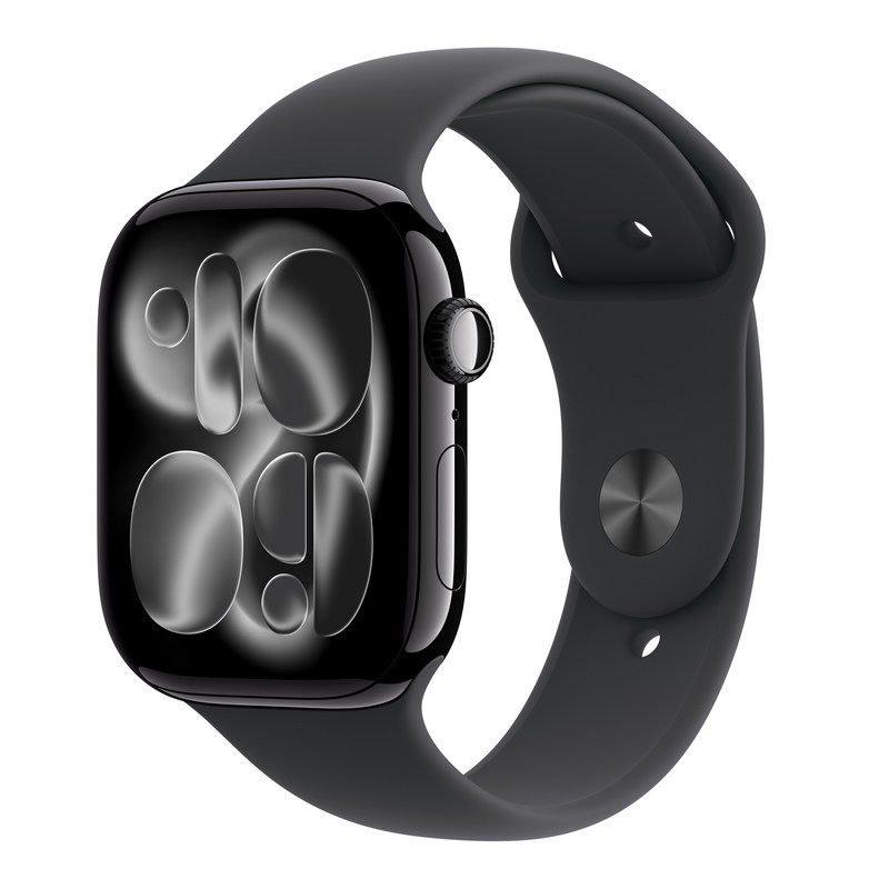 Apple 2025 애플워치 11, 제트 블랙, 46mm, GPS, 알루미늄,제트 블랙/블랙 스포츠 밴드, S/M 1