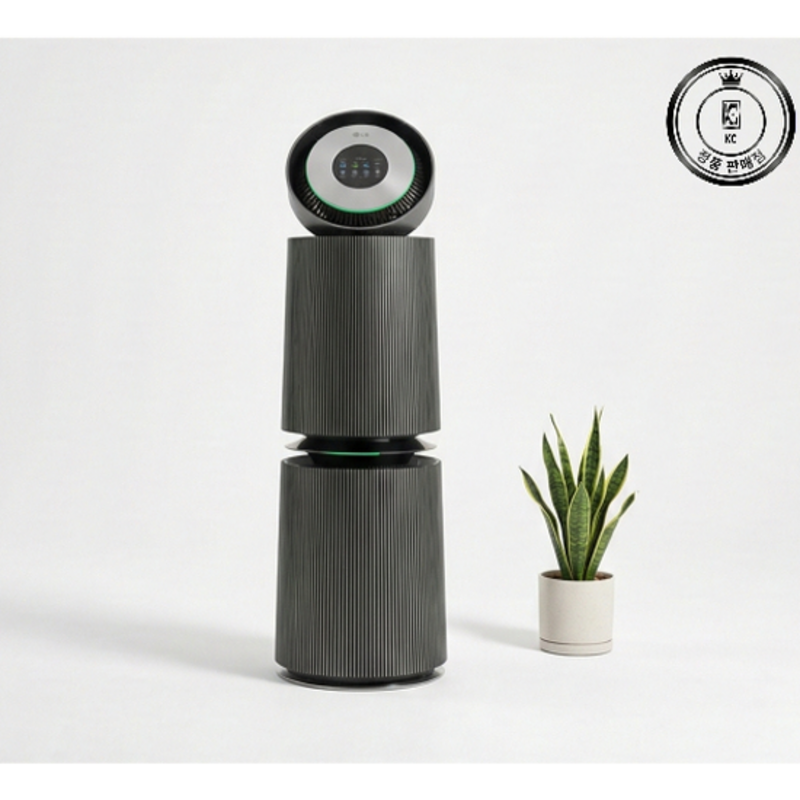 LG전자 퓨리케어 오브제컬렉션 AI+ 360 ̊ 공기청정기 M 필터 114㎡ 방문설치, AS355NGNA, 네이처 그린 2