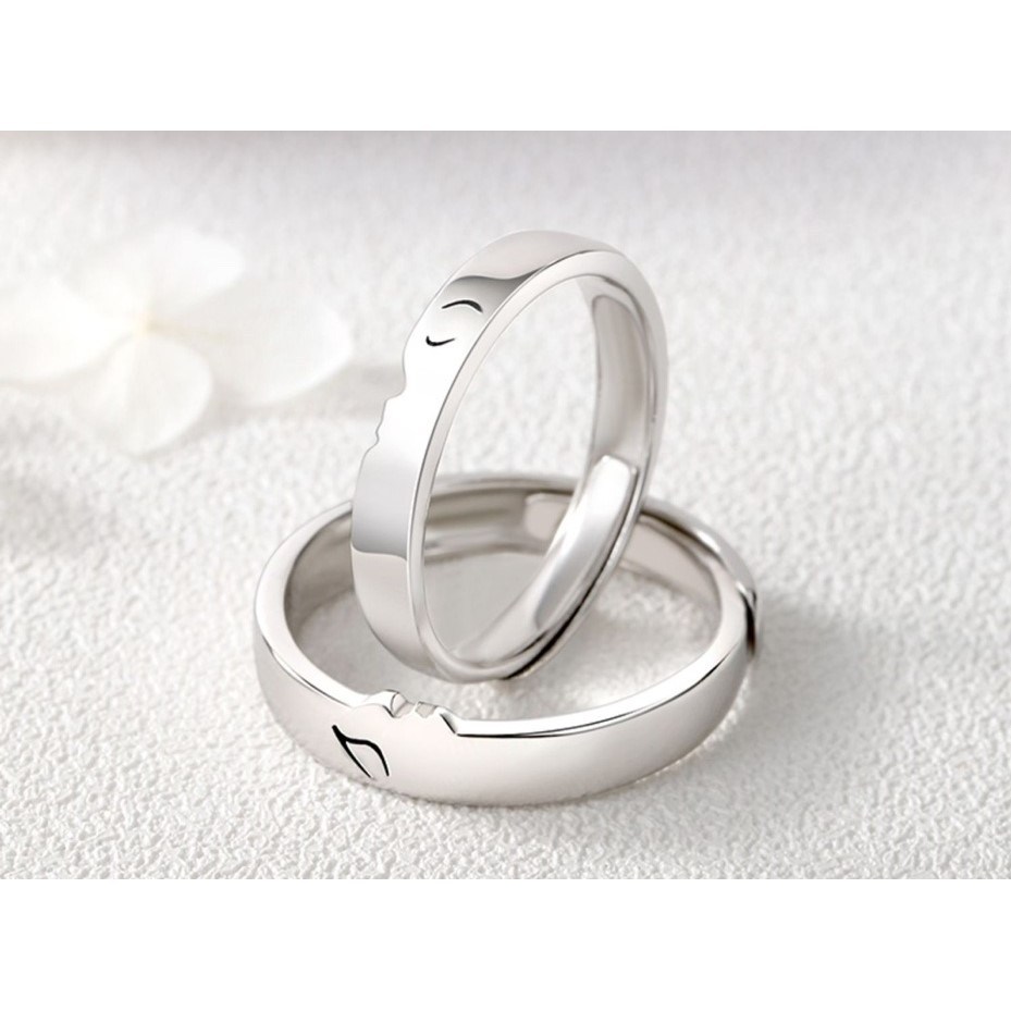 씨엔씨 CN-379 SET Silver 사랑의 kiss 커플반지 커플링 - thumb image