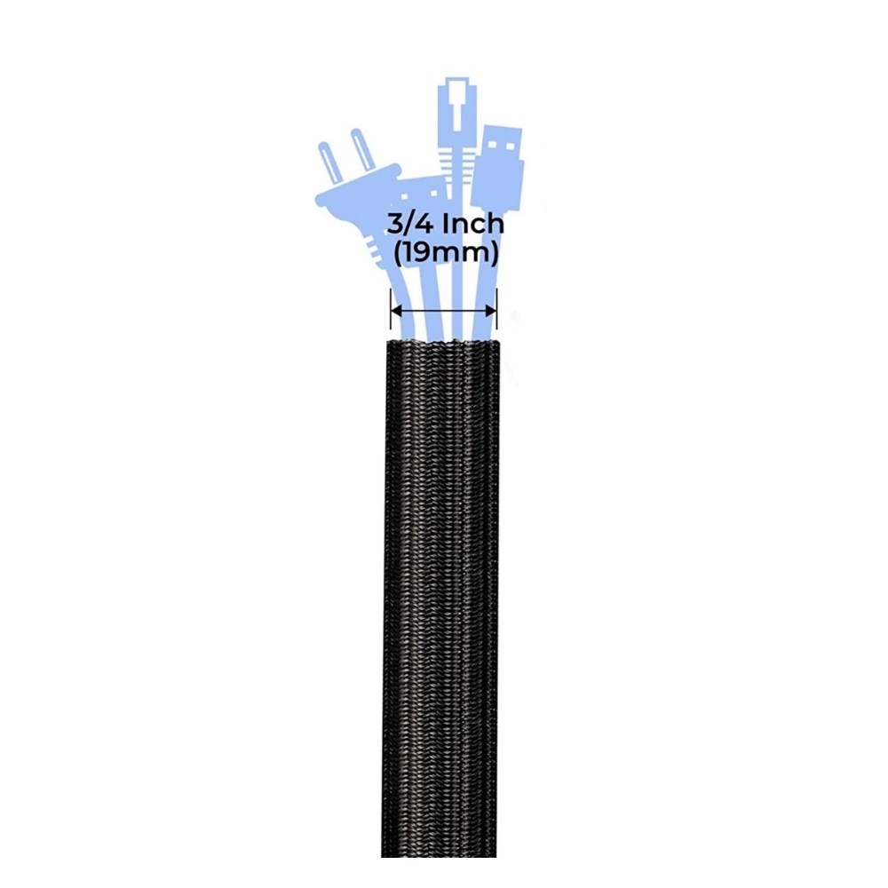 반센트 케이블 정리 튜브 13mm x 5m, 블랙, 1개 - thumb image