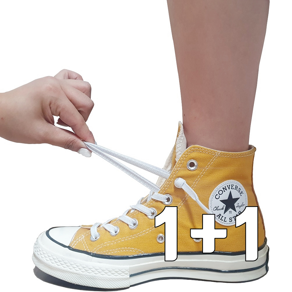 1+1 고무줄 신발끈 고무줄 운동화끈 컨버스 하이 호환 슈레이스 - 1