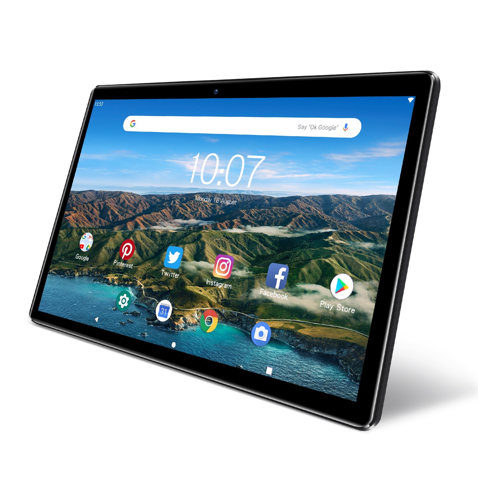 PRITOM 태블릿PC 안드로이드 태블릿 64GB (메모리 카드로 확장 512G 가), 검정 Black - P