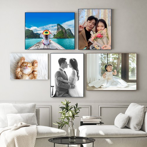 SD포토 가족 웨딩액자 주문제작 캔버스 사진액자 인테리어 액자, SD중형(40X50cm), 골드 - S