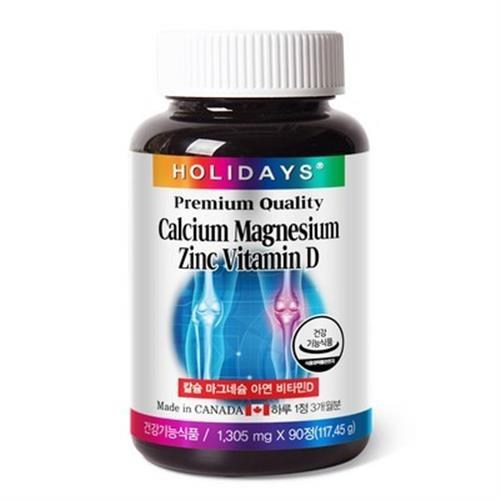 홀리데이즈 칼슘 마그네슘 아연 비타민D 3개월분, 1개, 90정, 90개 - thumb image