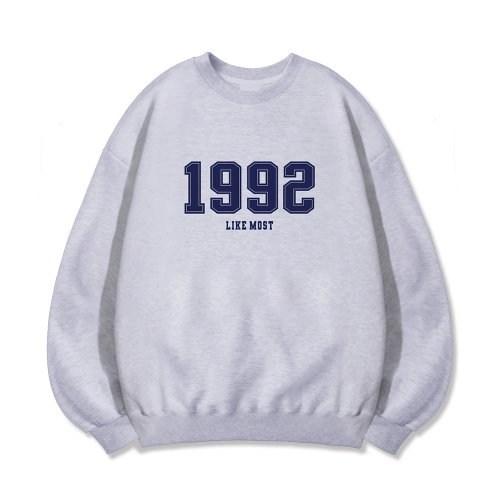 LIKE THE MOST 라이크더모스트 1992 오버핏 스웨트셔츠 화이트멜란지 - L
