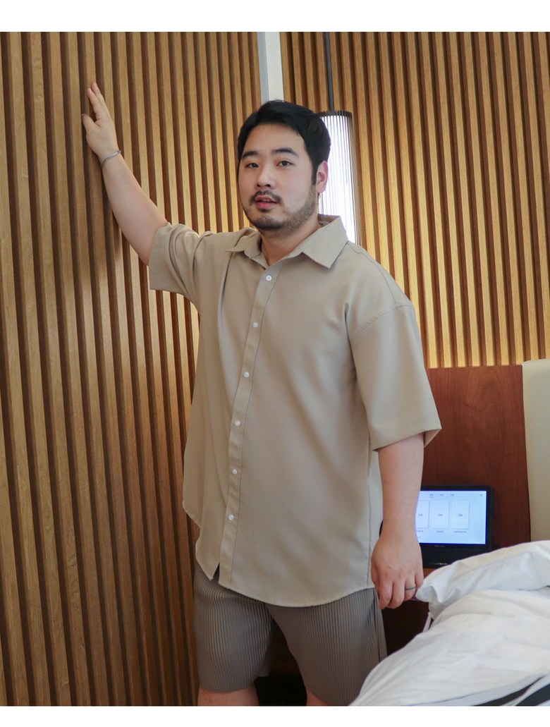 베어릭 MD 남자 오버핏 빅 사이즈 솔리드 반팔 셔츠 여름 무지 실크 옥스포드 남방 큰옷 - 셔츠/남방 | 쿠팡