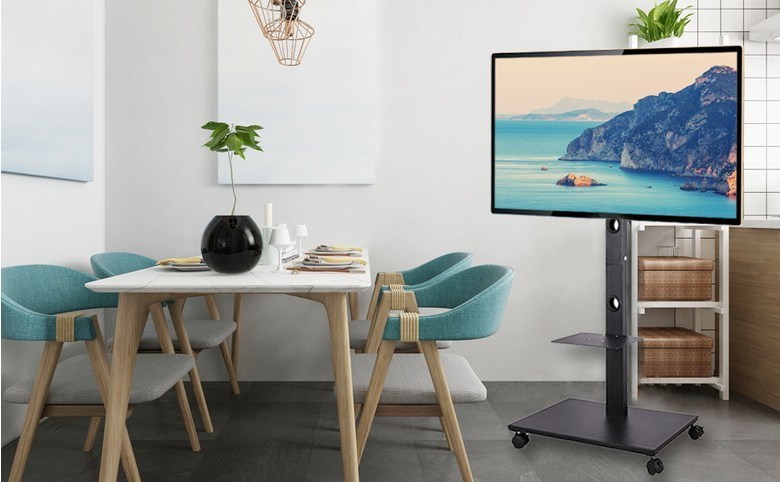 UNHO 이동식 TV 스탠드 (81.28~165.1cm) 티비 거치대 삼성 LG 일반 브랜드 호환 가능 철제