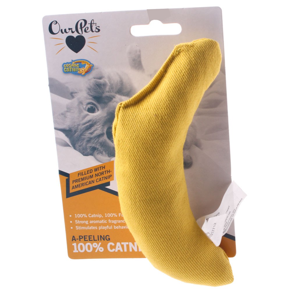 Cosmic Banana Cat Toy Pawise 28174 Catnip Filled Geguckt Banana